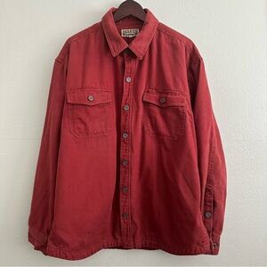 Duluth Trading Co. Men's Fleece Lined Red Clay Canvas Chore Barn Jacket Snap XL